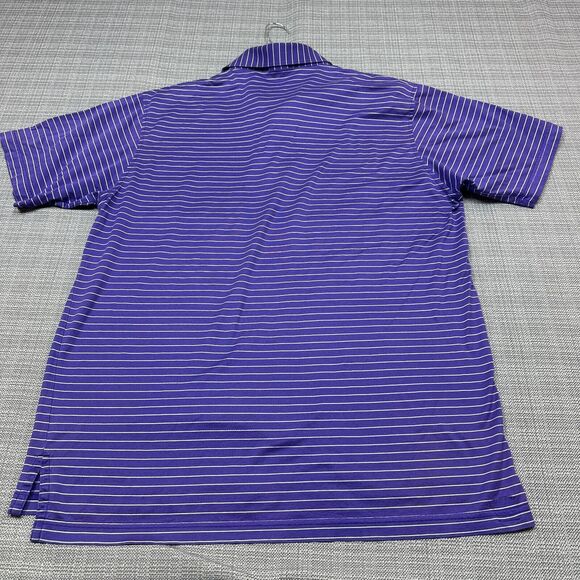 Peter Millar Polo Shirt Men‎ Large Purple Striped Performance Golf Casual - Picture 4 of 7